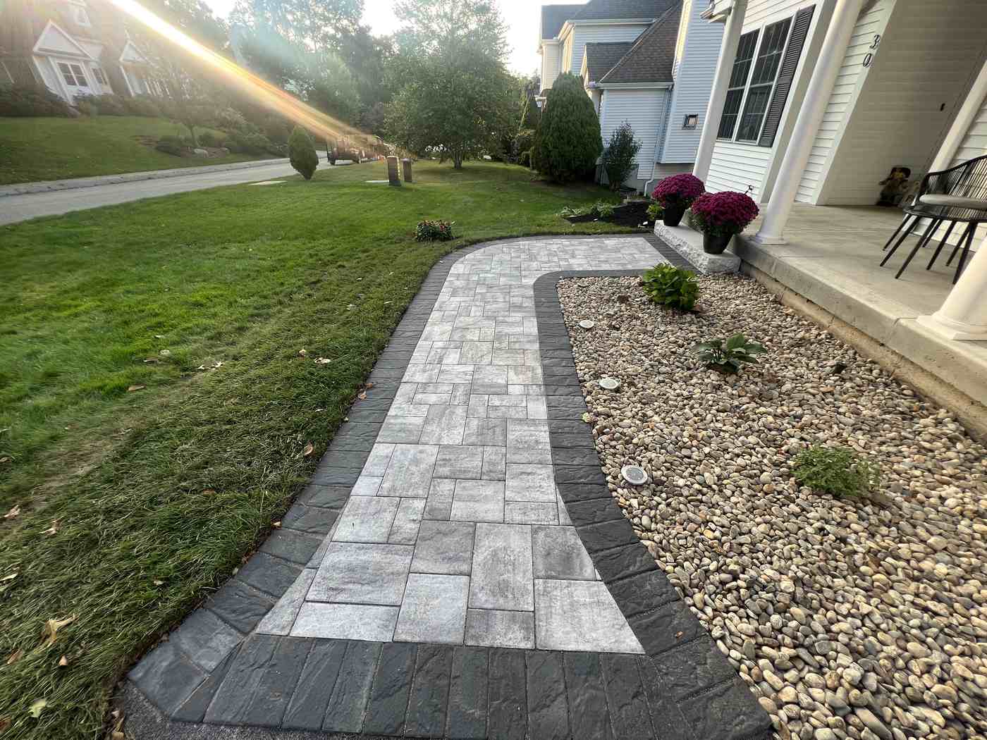 commercial paving project Concrete paving work in West Roxbury, Massachusetts